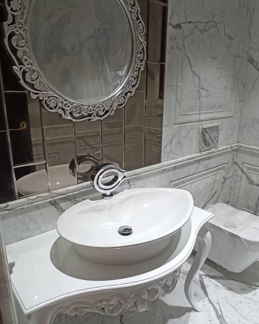 Marble Vessel Sink & Countertop — Indian Marble or Italian Marble