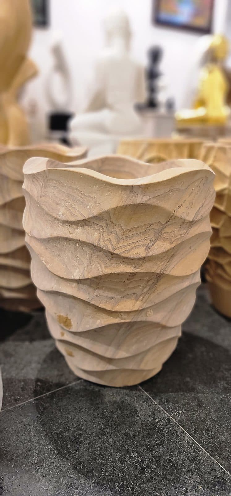 Classic Garden Planter Collection — Natural Sandstone · Marble